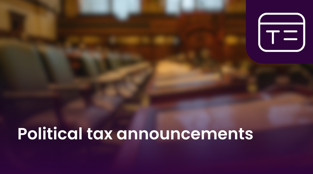 Political tax announcements