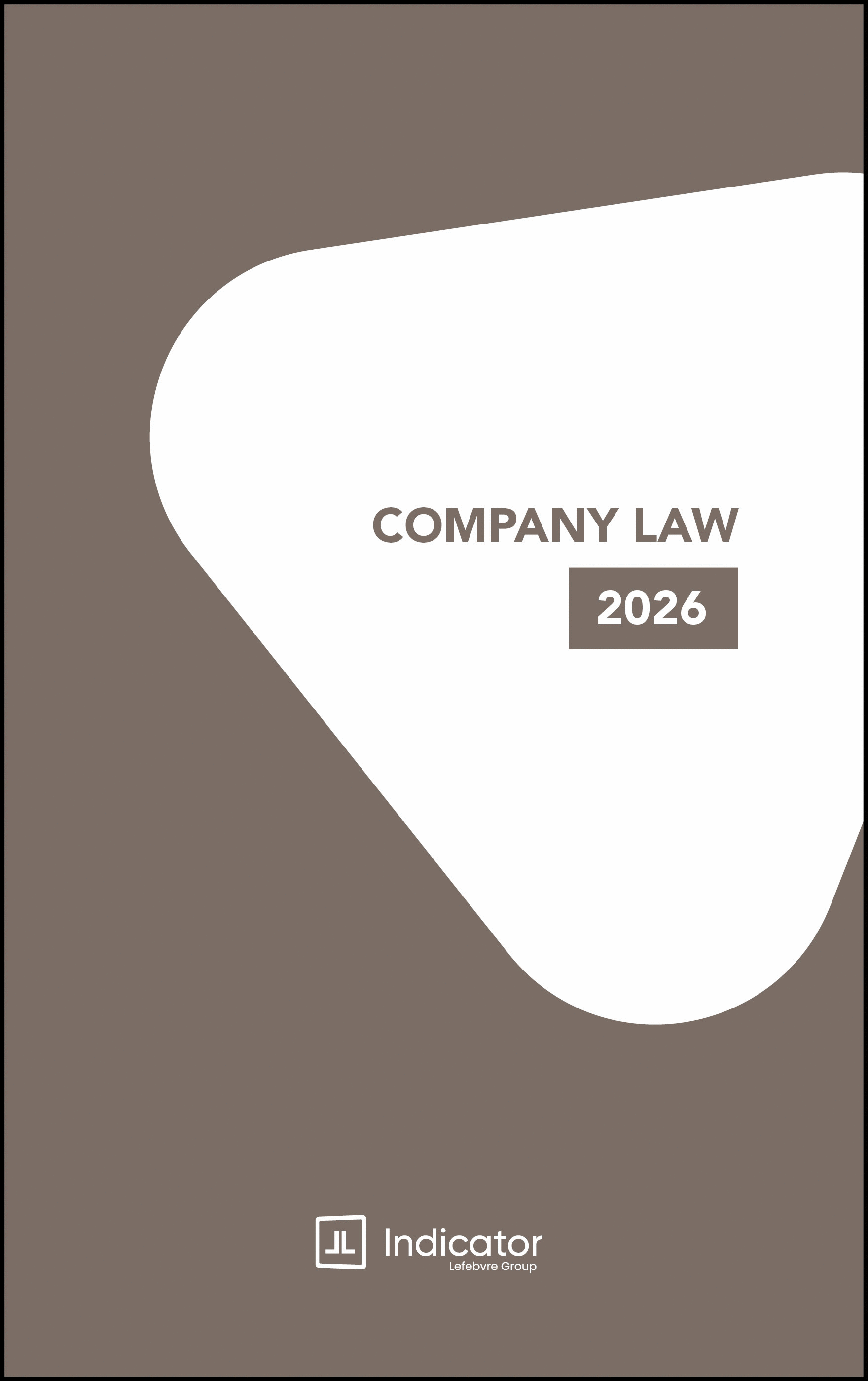 Book cover of 'Company Law 2026' by Indicator on a brown background