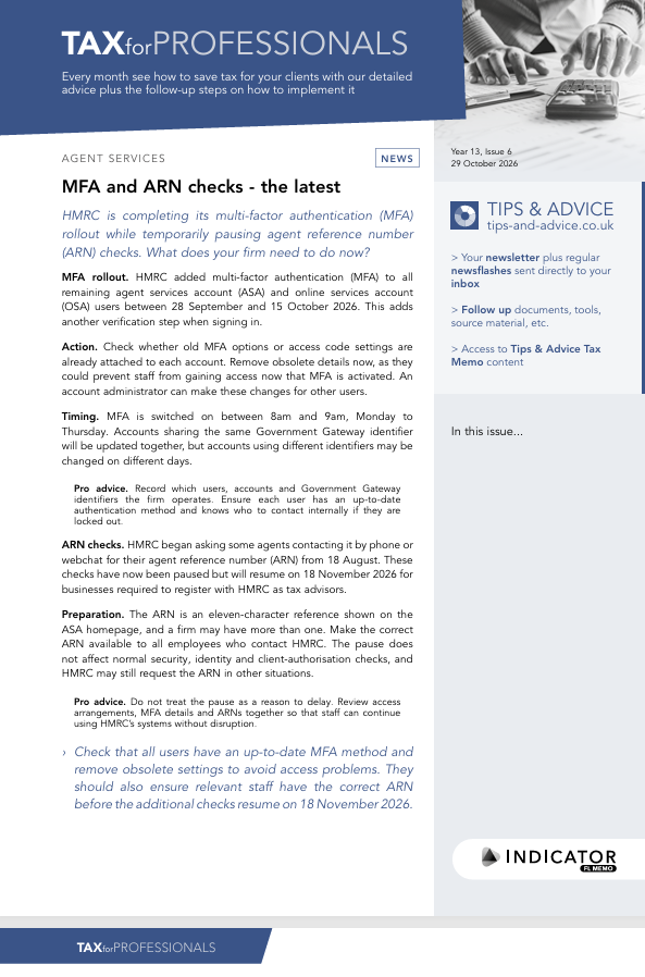 Tax for Professionals - Online Only