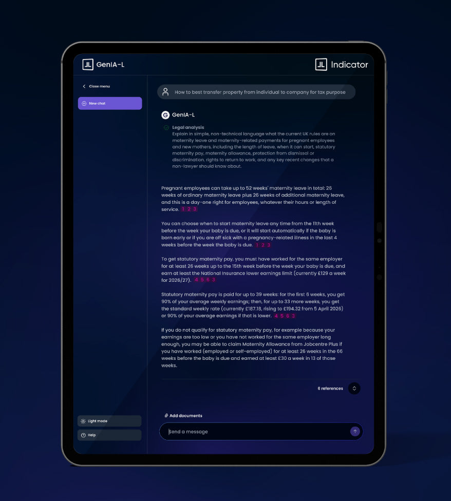 Tablet displaying a document with text on a dark background