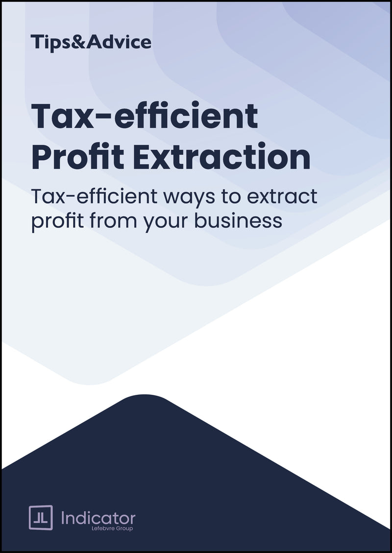 Cover of a book or report titled 'Tax-efficient Profit Extraction' with Indicator logo.